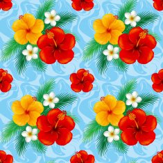 Wallpaper of hibiscus Illustration The seamless pattern N4
