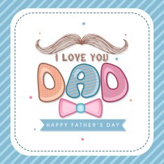 Greeting card with stylish text for Happy Father's Day