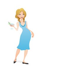 girl with a cocktail illustration N7