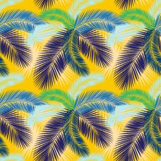 Seamless color palm leaves pattern