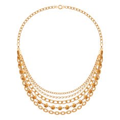 Many chains golden metallic necklace N4