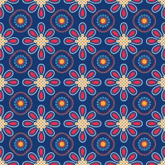 Blue vintage background with flowers