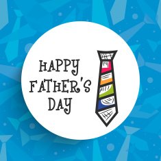 Stylish white sticky for Father's Day celebration