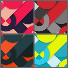 Set of banner templates with geometric pattern N7