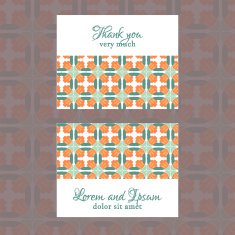 Business Card with geometric floral pattern N37