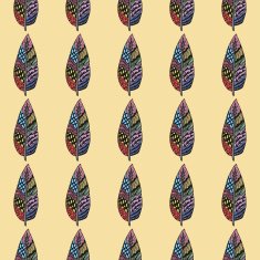 Doodling hand drawn seamless background with colorful feathers