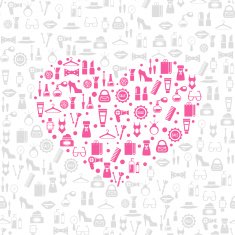 Love shopping seamless vector background