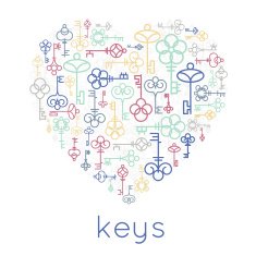 Vector keys heart badge