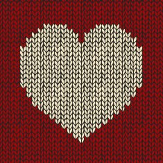 Seamless pattern with knitted heart N4