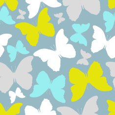 Seamless pattern with stylized silhouette butterflies