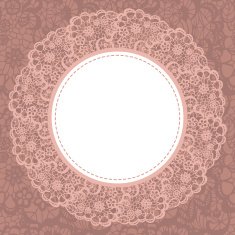 Elegant doily on lace gentle background N12