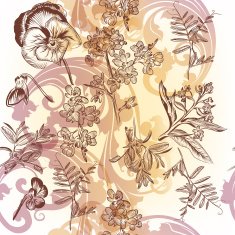 Floral seamless wallpaper pattern with flowers N2