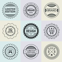 Assorted retro design insignias logotypes set 17 Vector vintage elements
