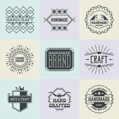 Assorted retro design insignias logotypes set 16 Vector vintage elements
