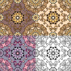 Set of squared backgrounds - ornamental seamless pattern N4