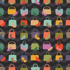 Silhouettes of handbag shoes Seamless pattern N2