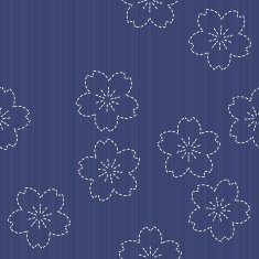 Traditional Japanese Embroidery Ornament with blooming sakura flowers N2