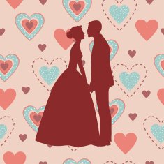 Bride and Groom Silhouette - Illustration