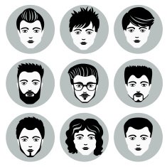 Vector set of stylish guys in modern flat design N4