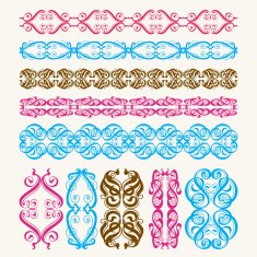 Set of perfect calligraphic vector brush N6