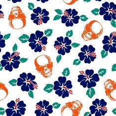Hibiscus skull pattern N4
