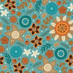Scandinavian wild flowers seamless pattern N5