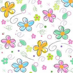 Colorful doodle spring flowers background N2