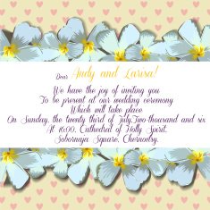 Wedding invitation with frangipani for your design Vector