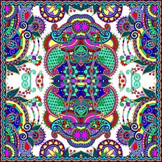 Traditional ornamental floral paisley bandanna Square ornament N75
