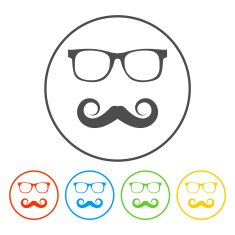 Mustache and Glasses vector icon N8