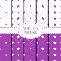 Set of geometric seamless stars pattern Wrapping paper Scrapbook