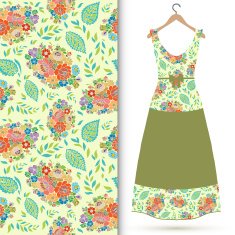 Fashion seamless geometric pattern women's dress on a hanger N15