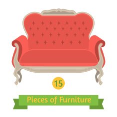 furniture antique sofa baroque flat design