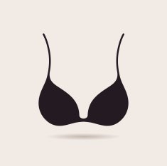 Bra icon simple logo slim figure fitness beautiful breasts vector