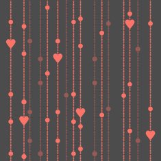 seamless pattern garland of beads and hearts N3