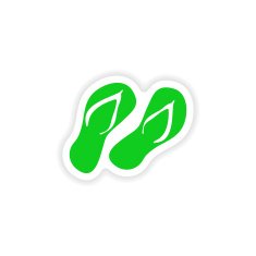 icon sticker realistic design on paper slippers N3