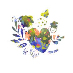 hearts flowers and butterfly N2