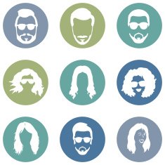 Vector Set of Hairstyles Icons N15