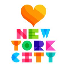 nyc color text typography t-shirt graphics Vector illustration