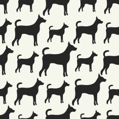 Animal seamless vector pattern of dog silhouettes N10