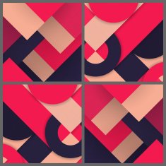 Set of banner templates with geometric pattern N9