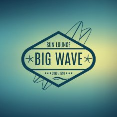 Vector Retro Style Surfing Labels Logos N3