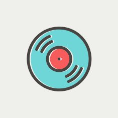 Vinyl disc thin line icon N4