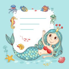 Cutest card with the mermaid princess N2