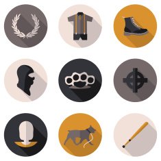 flat icons skinhead