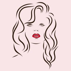 Woman vector portrait on a background N12