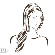 Woman vector portrait on a background N14