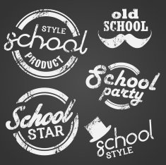 School Vector Stamp and Label N2