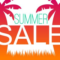 Summer sale design template with palms