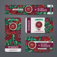 Corporate Identity templates set with flowers N2